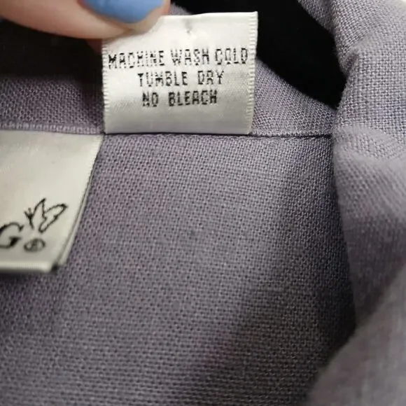 Fashion Bug Linen Blend Jacket Women 22/24 Purple Button Casual Lightweight Top - Picture 3 of 8